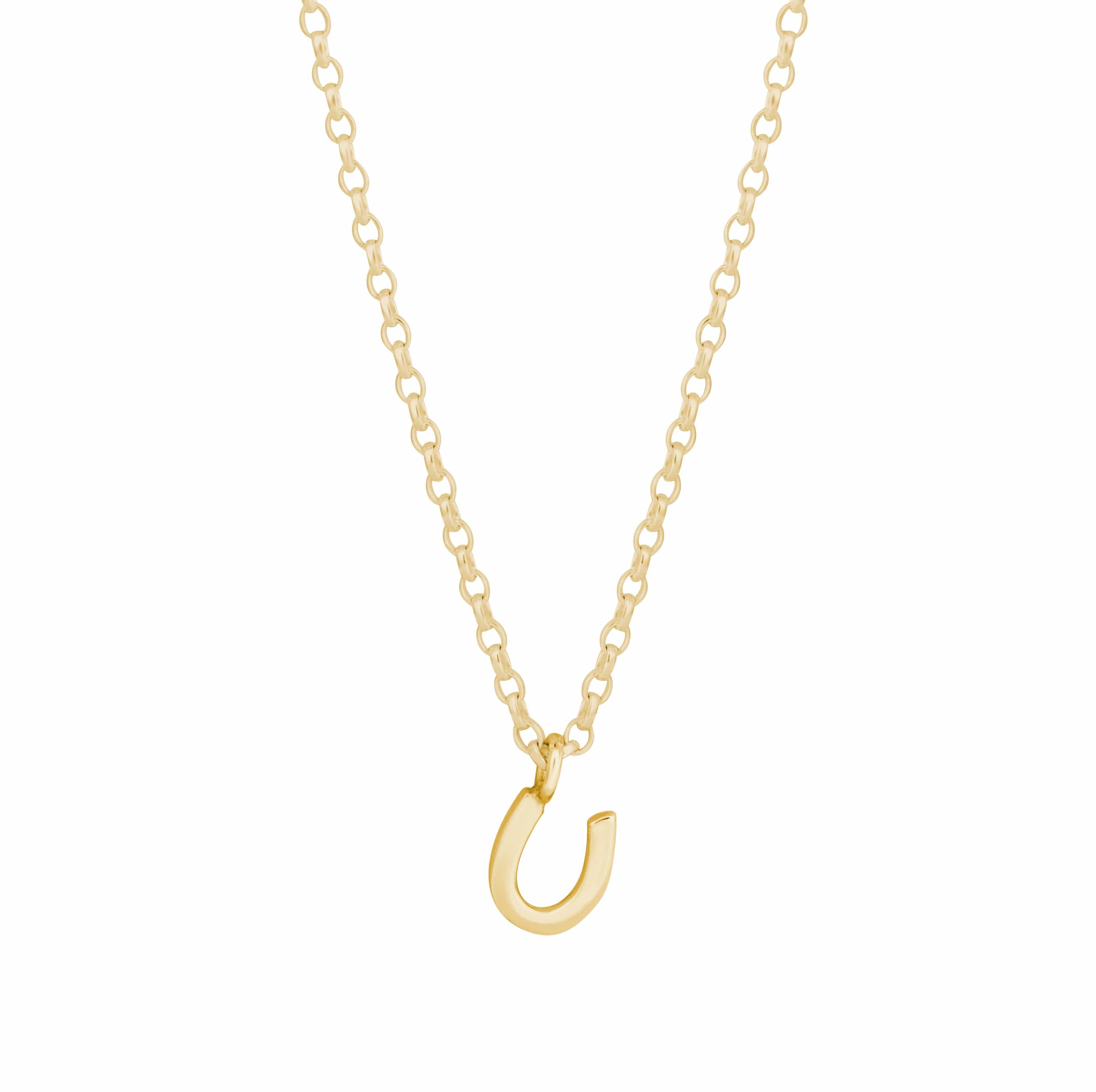 The Silver Stable- Handcrafted British Jewellery Gold / 16 inch Silver Mini Horseshoe Necklace necklace