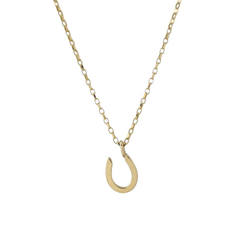 The Silver Stable- Handcrafted British Jewellery Gold / 18 inch Silver Maxi Horseshoe Necklace necklace