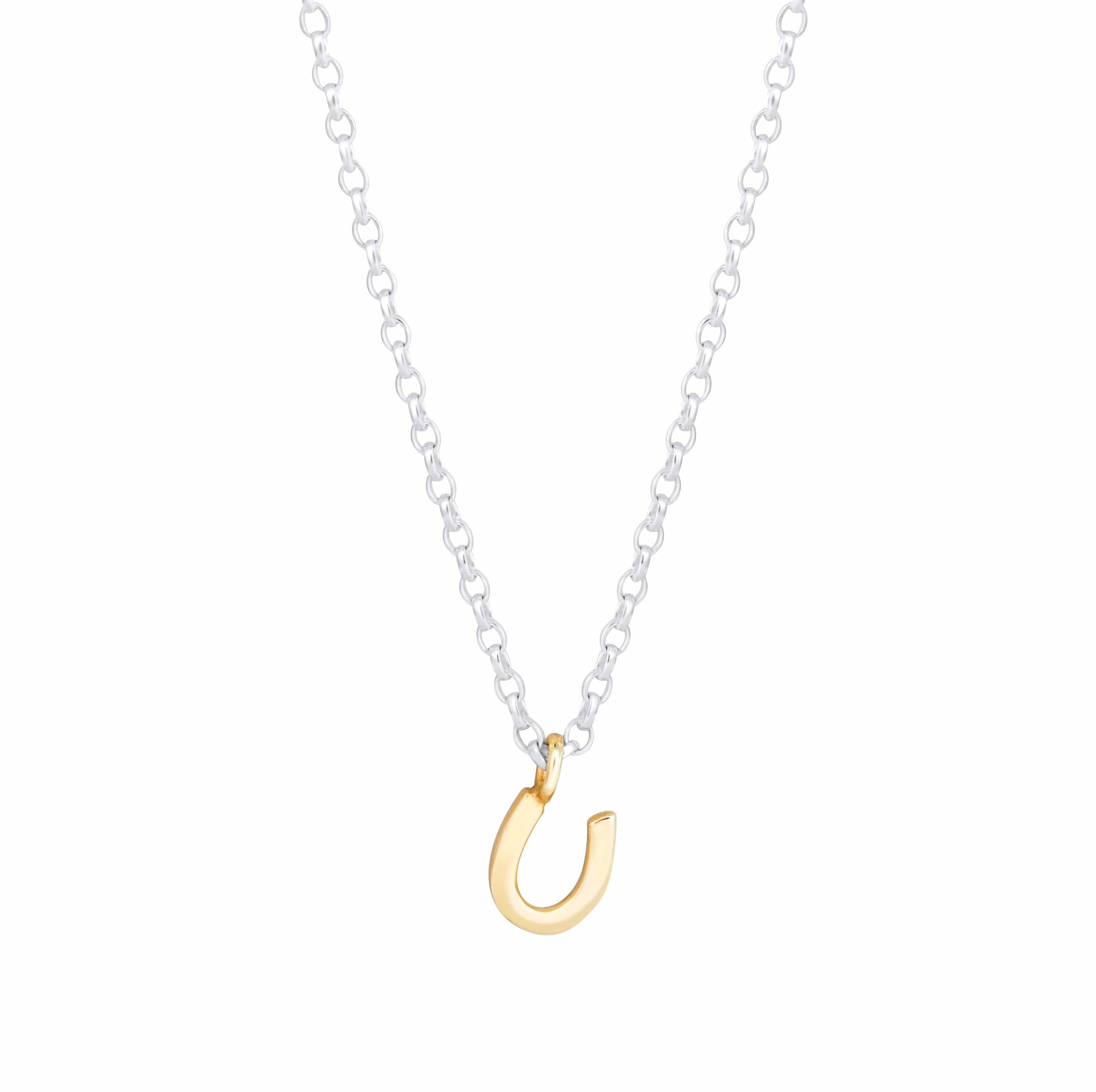 The Silver Stable- Handcrafted British Jewellery Gold Mini Horseshoe Necklace necklace