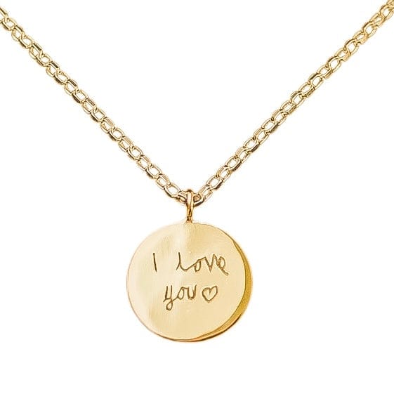 The Silver Stable- Handcrafted British Jewellery Gold Story Necklace with Handwriting necklace