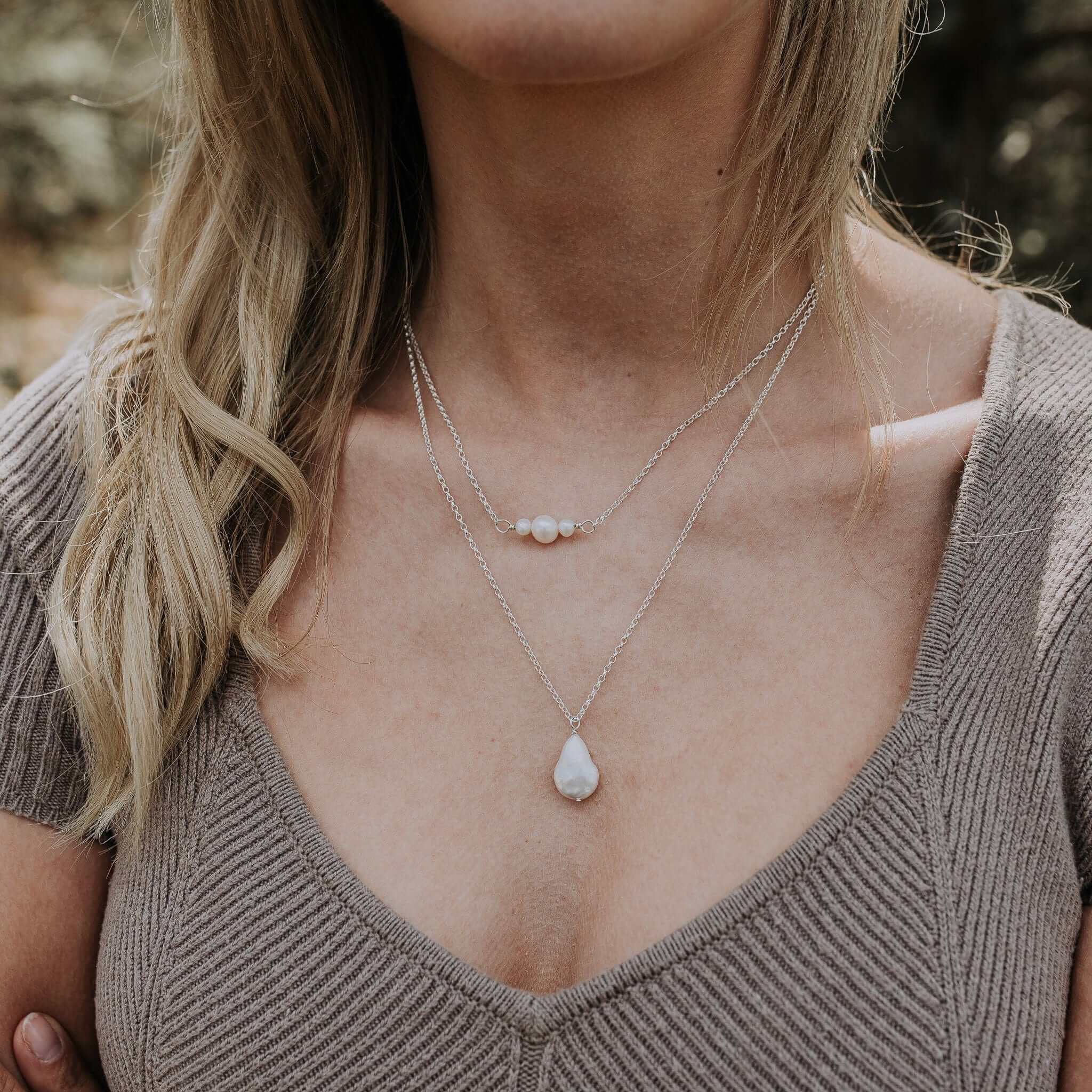 The Silver Stable- Handcrafted British Jewellery Maxi Baroque Pearl Necklace necklace