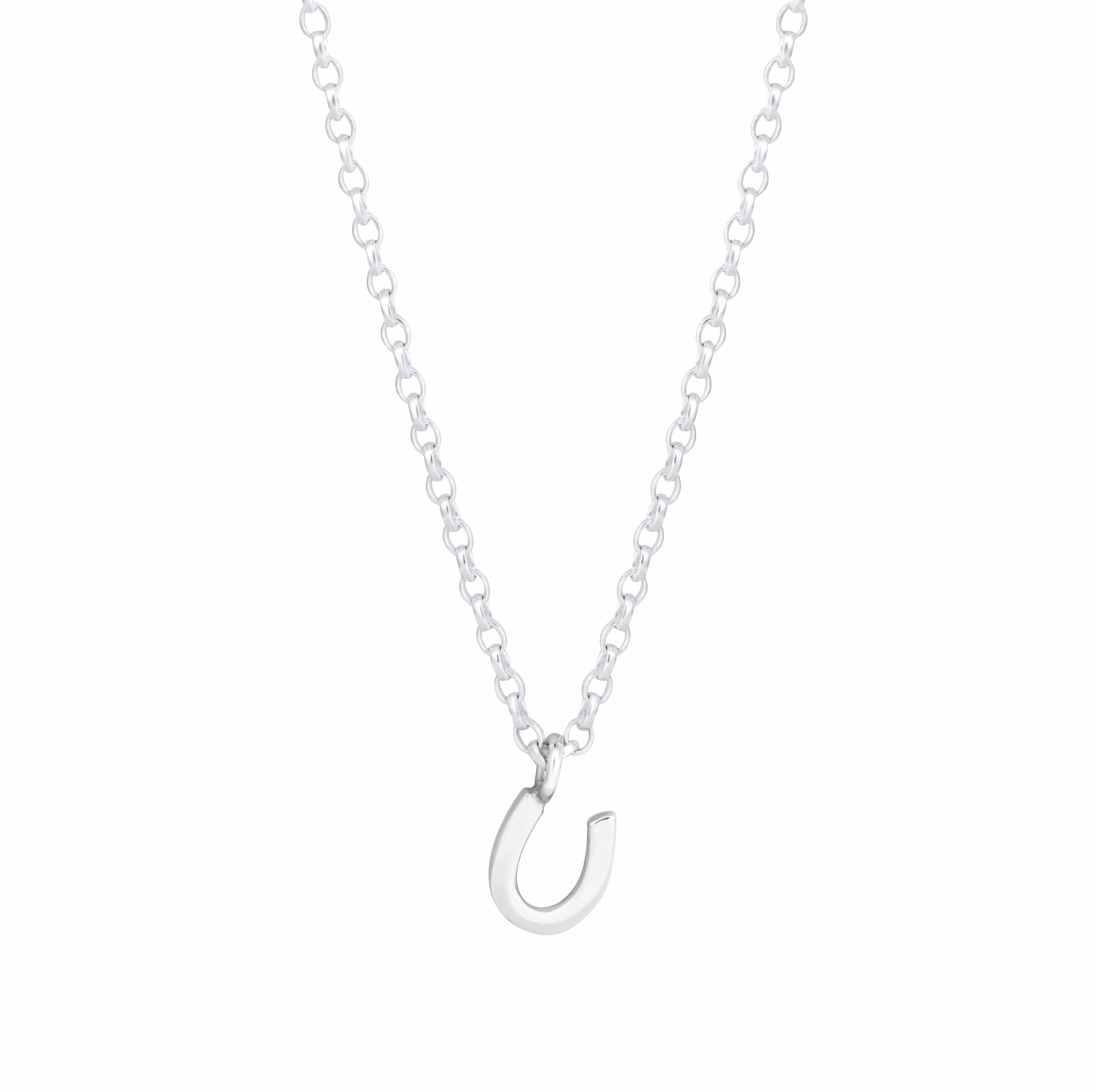 The Silver Stable- Handcrafted British Jewellery Silver / 16 inch Silver Mini Horseshoe Necklace necklace