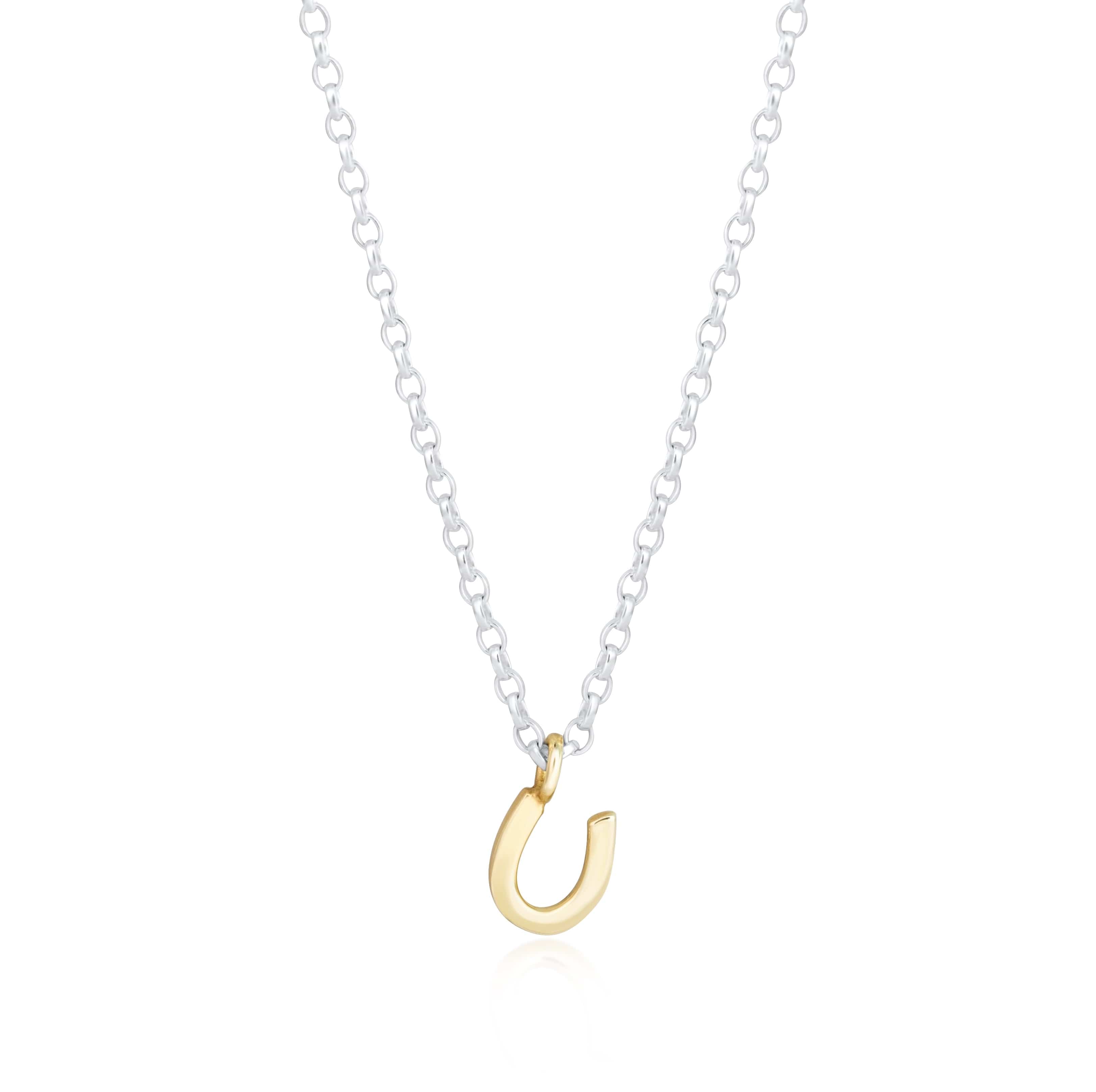 The Silver Stable- Handcrafted British Jewellery Silver & Gold / 16 inch Silver Mini Horseshoe Necklace necklace