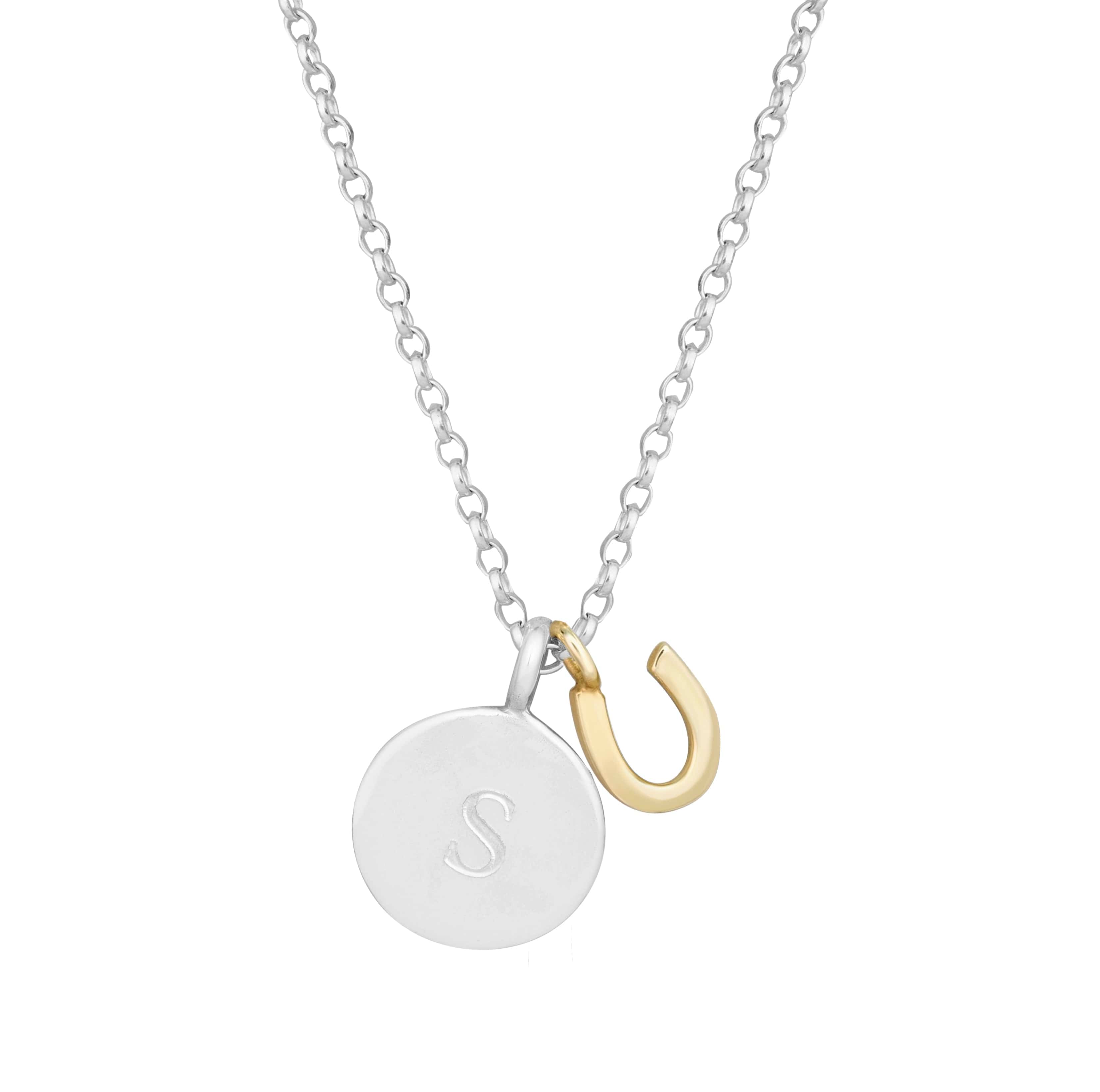 The Silver Stable- Handcrafted British Jewellery Silver & Gold Initial Necklace necklace