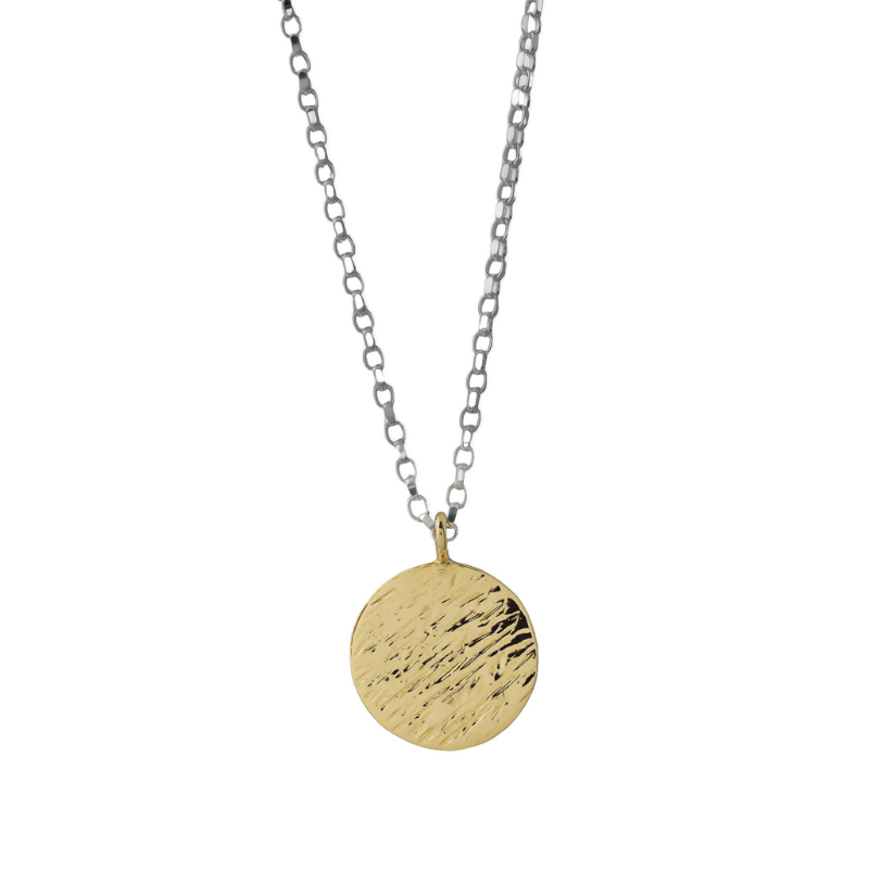 The Silver Stable- Handcrafted British Jewellery Silver & Gold Maxi Hammered Necklace necklace