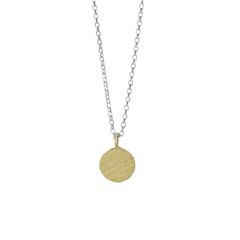The Silver Stable- Handcrafted British Jewellery Silver & Gold Mini Hammered Necklace necklace