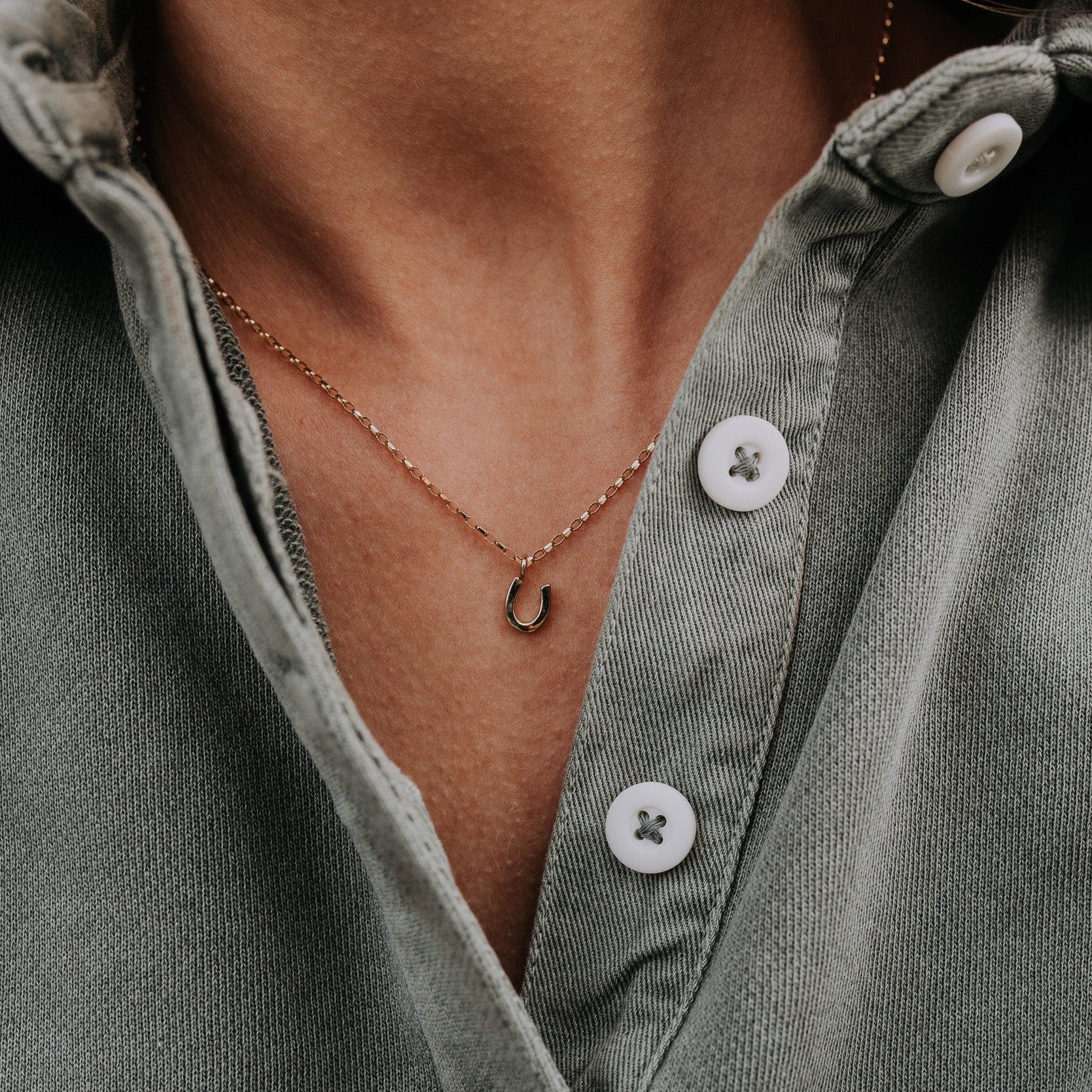 The Silver Stable- Handcrafted British Jewellery Silver & Gold Mini Horseshoe Necklace necklace