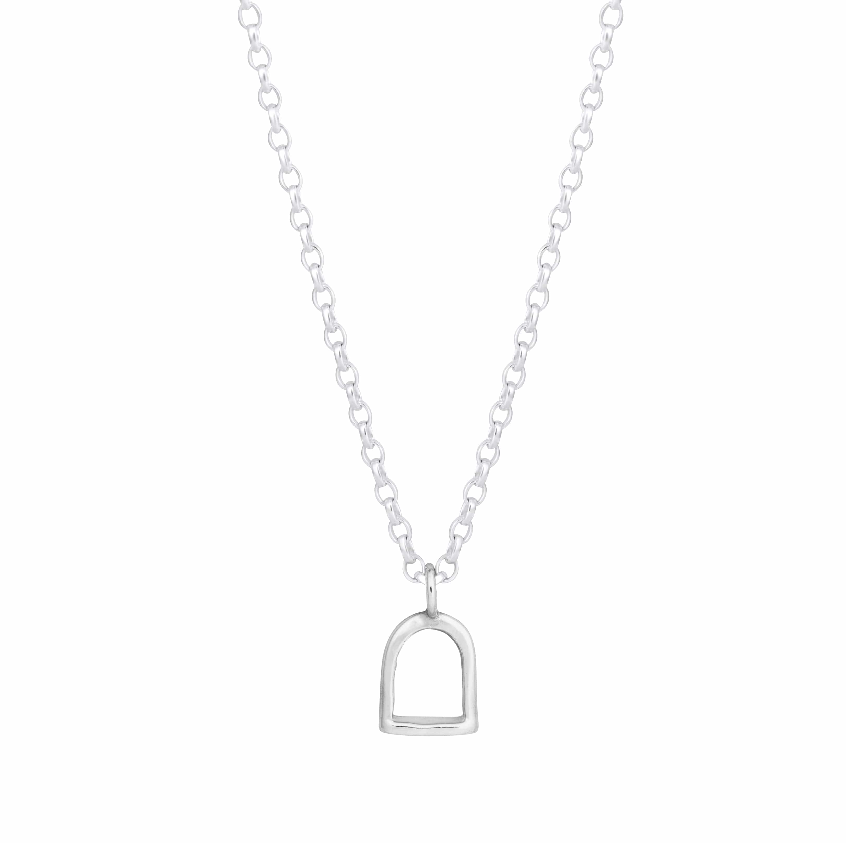 The Silver Stable- Handcrafted British Jewellery Silver Maxi Stirrup Necklace necklace