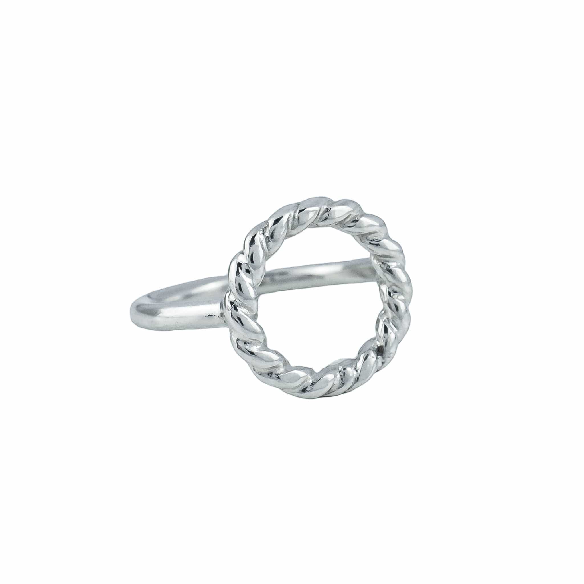 The Silver Stable- Handcrafted British Jewellery Silver Rope Halo Ring rings