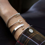 The Silver Stable- Handcrafted British Jewellery Silver Maxi Cuff Bangle with Charm Bangles